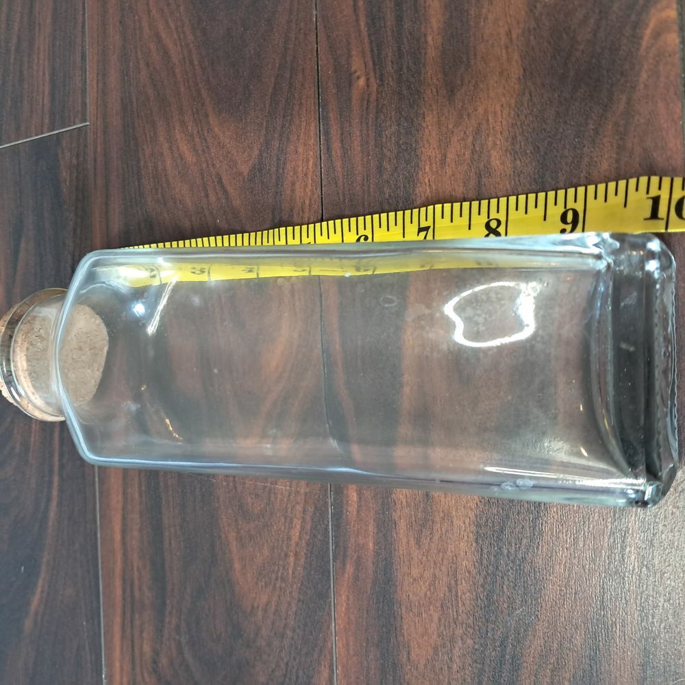 Vintage Ann's House of Nuts Glass Storage Jar w/Cork Top 9" Tall Clear Container